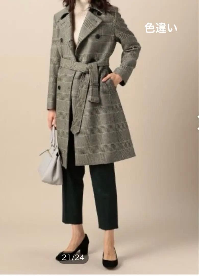 専用です 23区　極美品　グレンチェックウールコート38