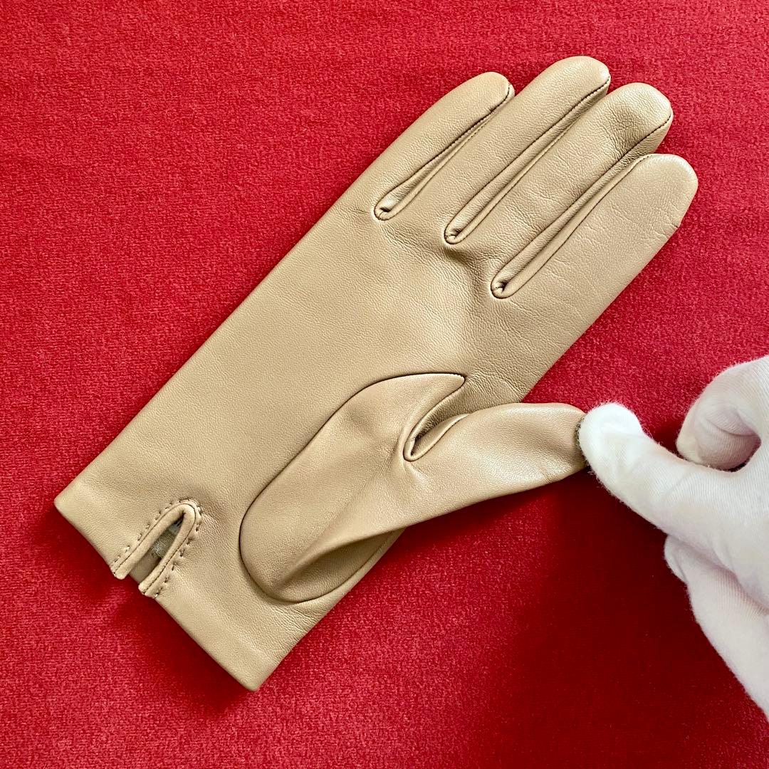 エルメス グローブ 革 手袋 「バスティーユ」 エトゥープ 37.5