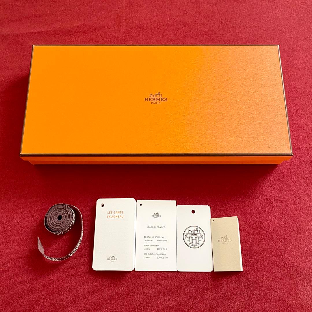 エルメス グローブ 革 手袋 「バスティーユ」 エトゥープ 37.5