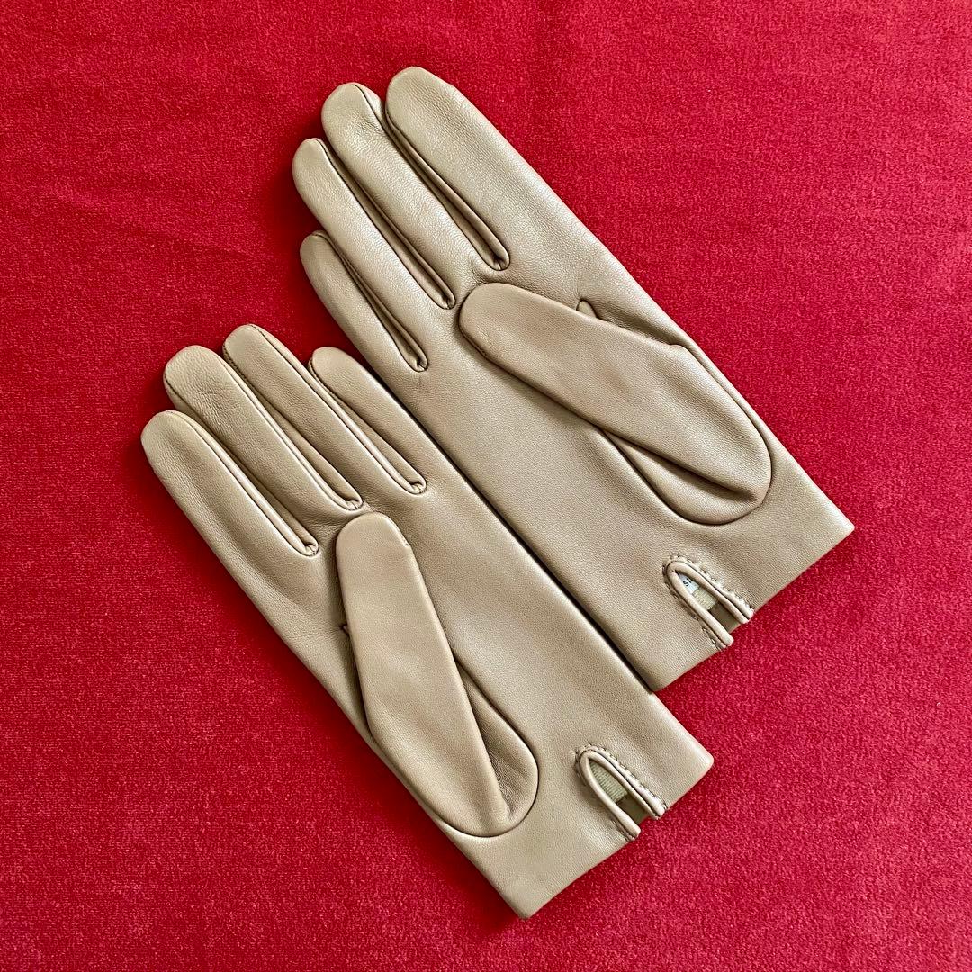 エルメス グローブ 革 手袋 「バスティーユ」 エトゥープ 37.5