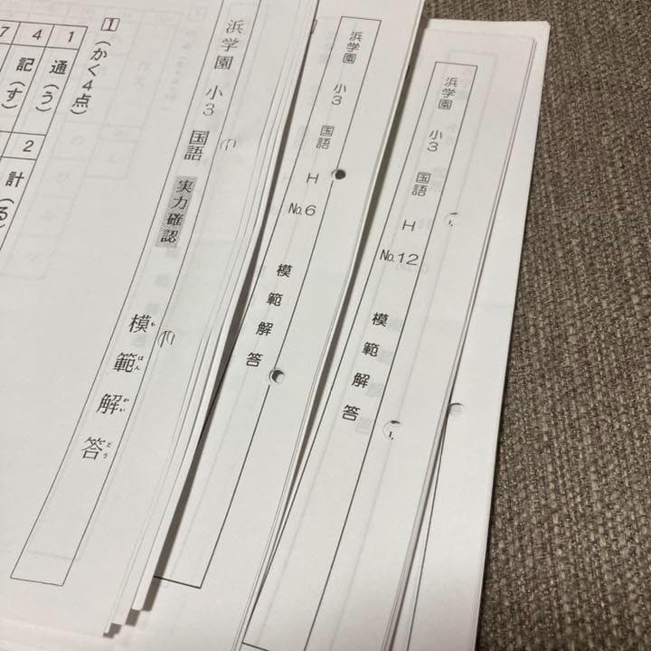 no22508106_【浜学園】小3国語復習テストのフルセット、おまけ付・レア品