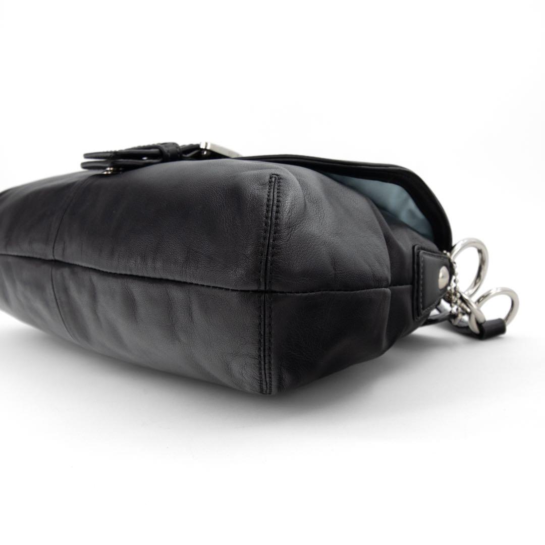 A096【COACH／コーチ】ソーホー　ワンショルダーバッグ　レザー　ブラック