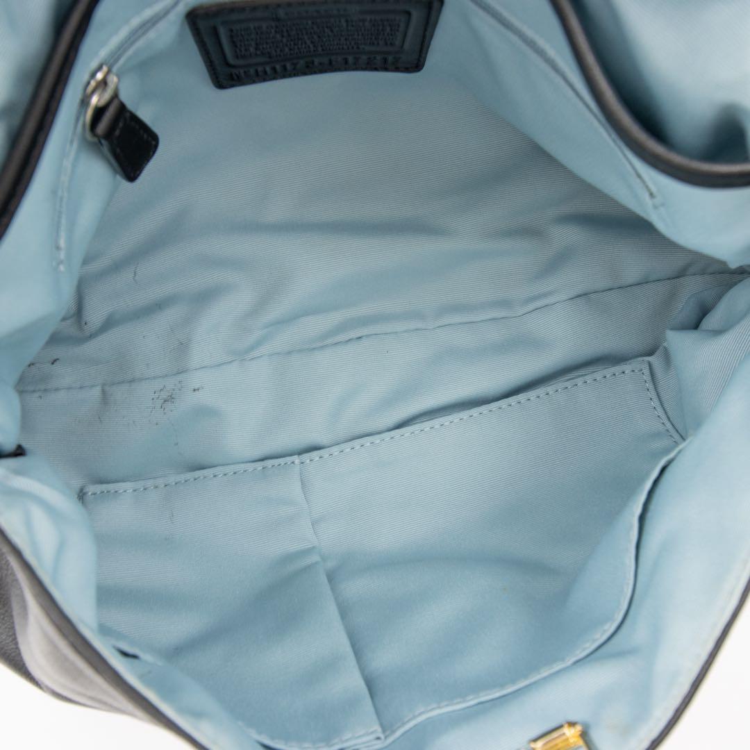 A096【COACH／コーチ】ソーホー　ワンショルダーバッグ　レザー　ブラック