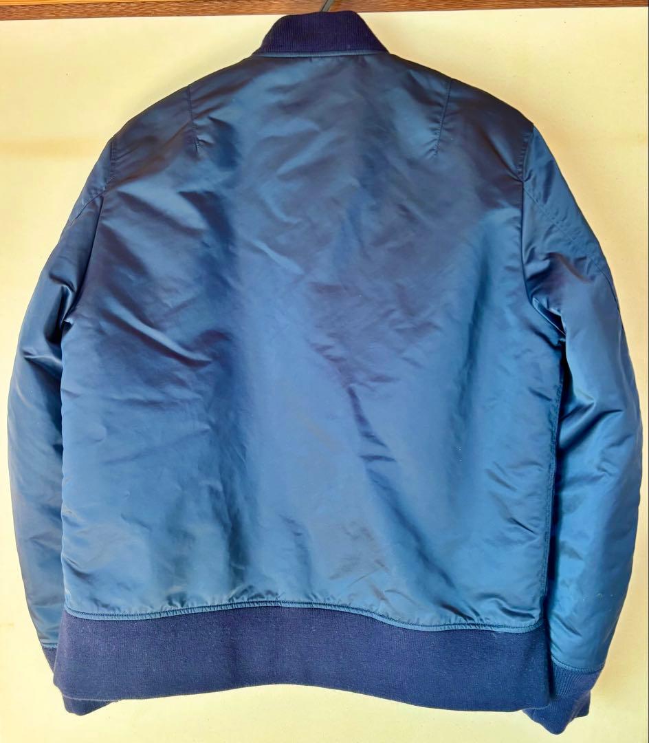 【美品】日本製　MA-1 中綿入り　Lサイズ　ネイビー