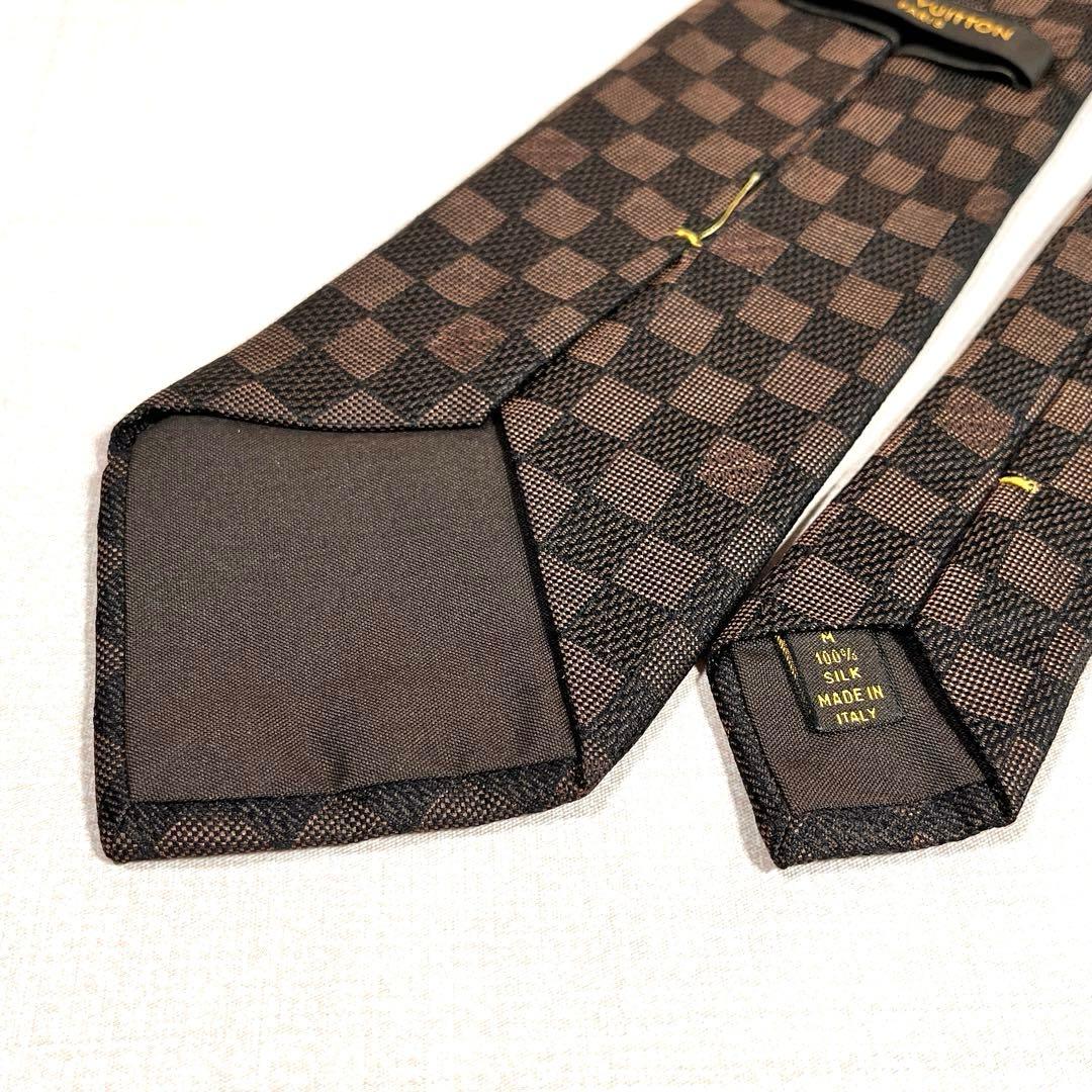 みな　LOUIS VUITTON ダミエ　ネクタイ　ブラウン