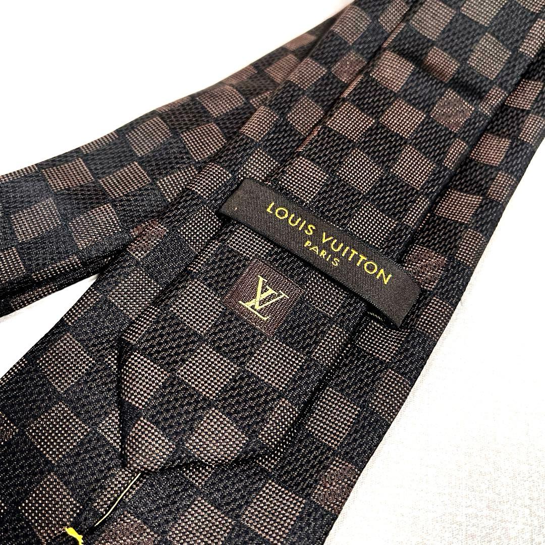 みな　LOUIS VUITTON ダミエ　ネクタイ　ブラウン