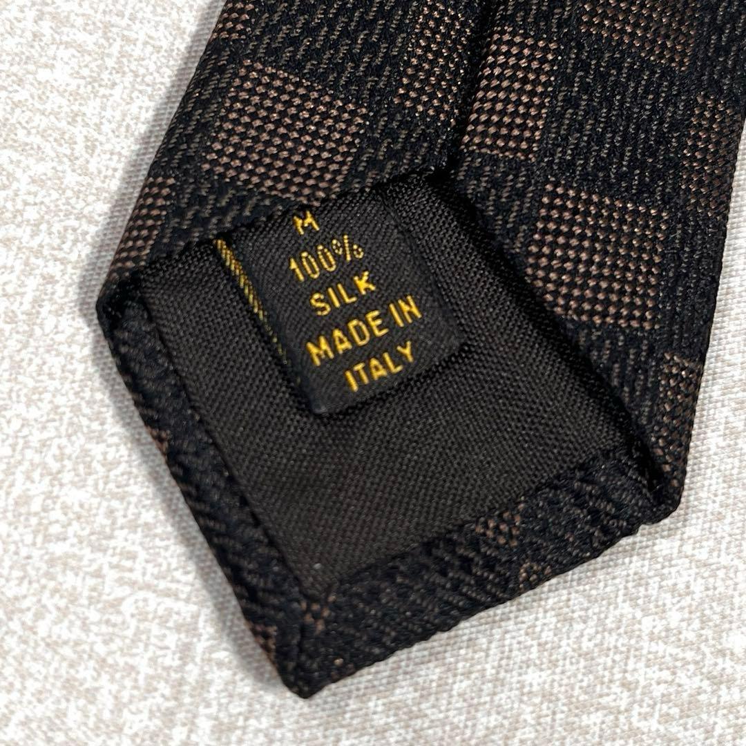みな　LOUIS VUITTON ダミエ　ネクタイ　ブラウン