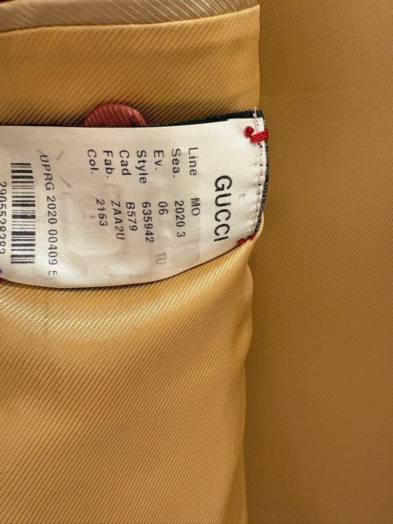 GUCCI ベージュ テーラードジャケット コート