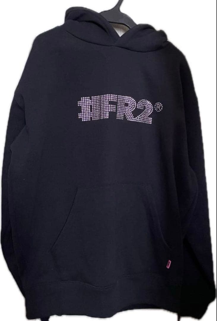 FR2 梅　ラインストーンロゴフーディ パーカー ピンク