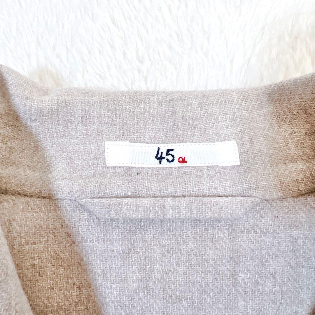 美品✨45R ウールコートメリノ二重織 ダブルフェイス ベージュ