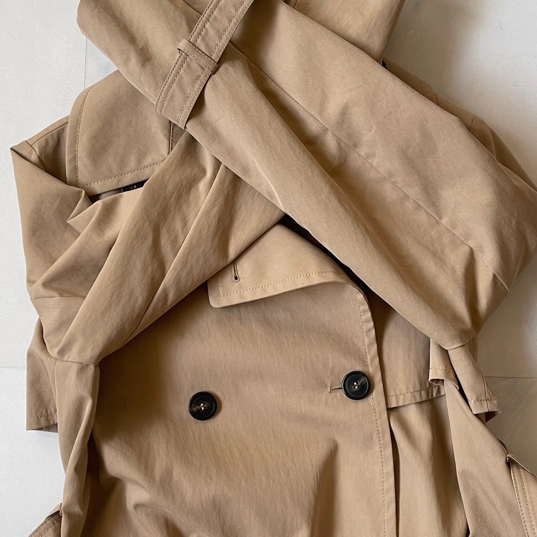 極美品 マックスマーラ トレンチコート 2022 マキシ丈 異素材ドッキング M