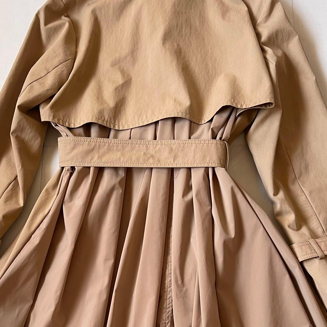 極美品 マックスマーラ トレンチコート 2022 マキシ丈 異素材ドッキング M