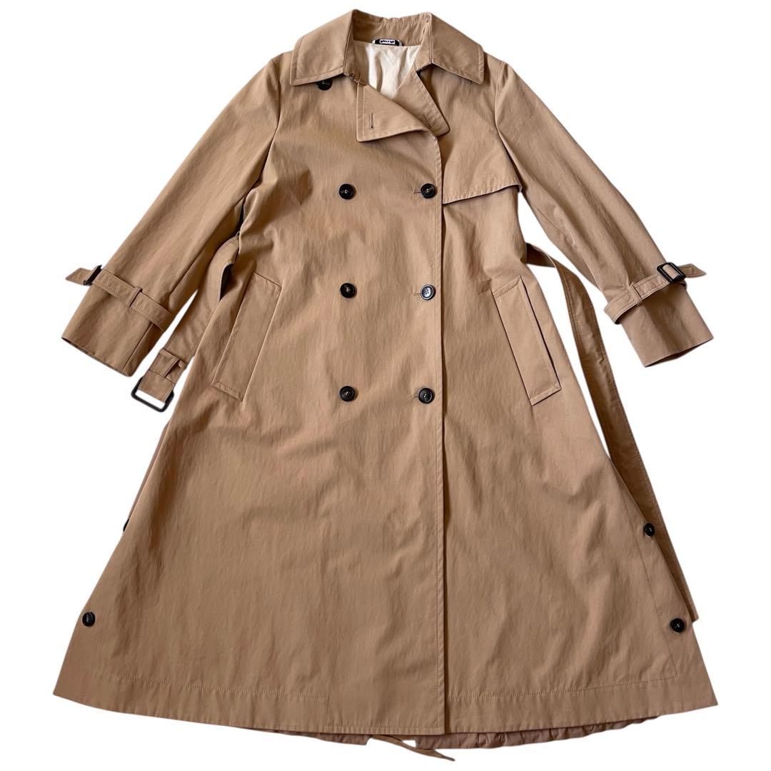 極美品 マックスマーラ トレンチコート 2022 マキシ丈 異素材ドッキング M