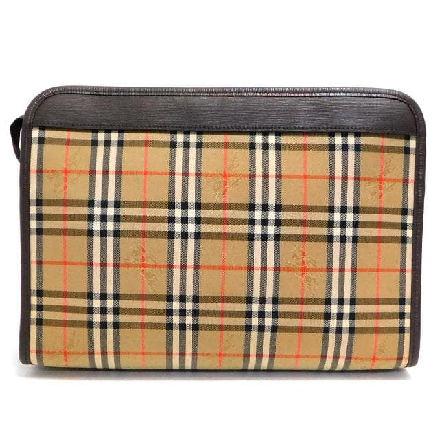 美品 BURBERRYS バーバリー クラッチバッグ シャドーホース 茶系