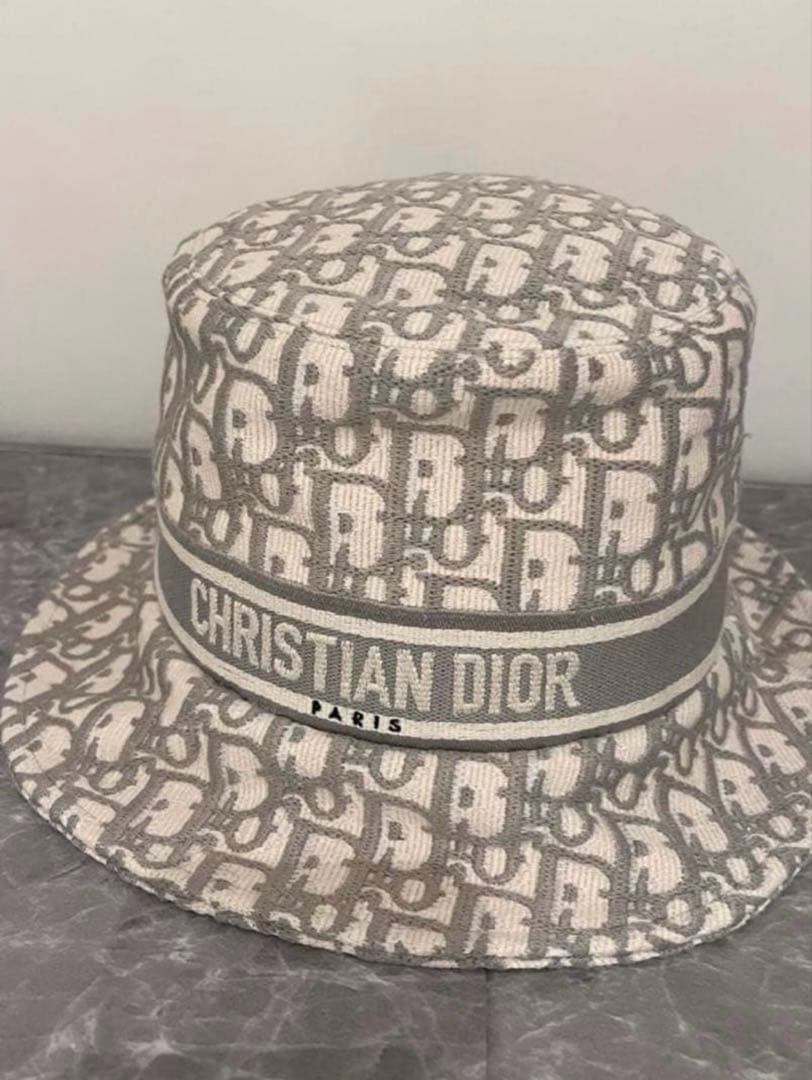 【CHRISTIAN DIOR 】サイズ57バケットハットグレー