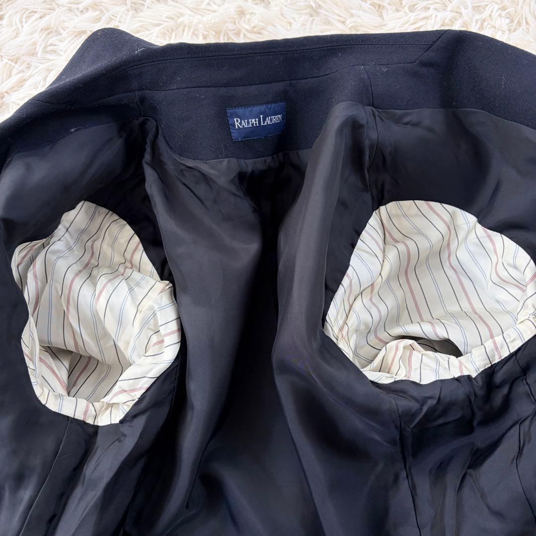 【美品】ラルフローレン 紺ブレ 金ボタン テーラードジャケット ダブル ネイビー