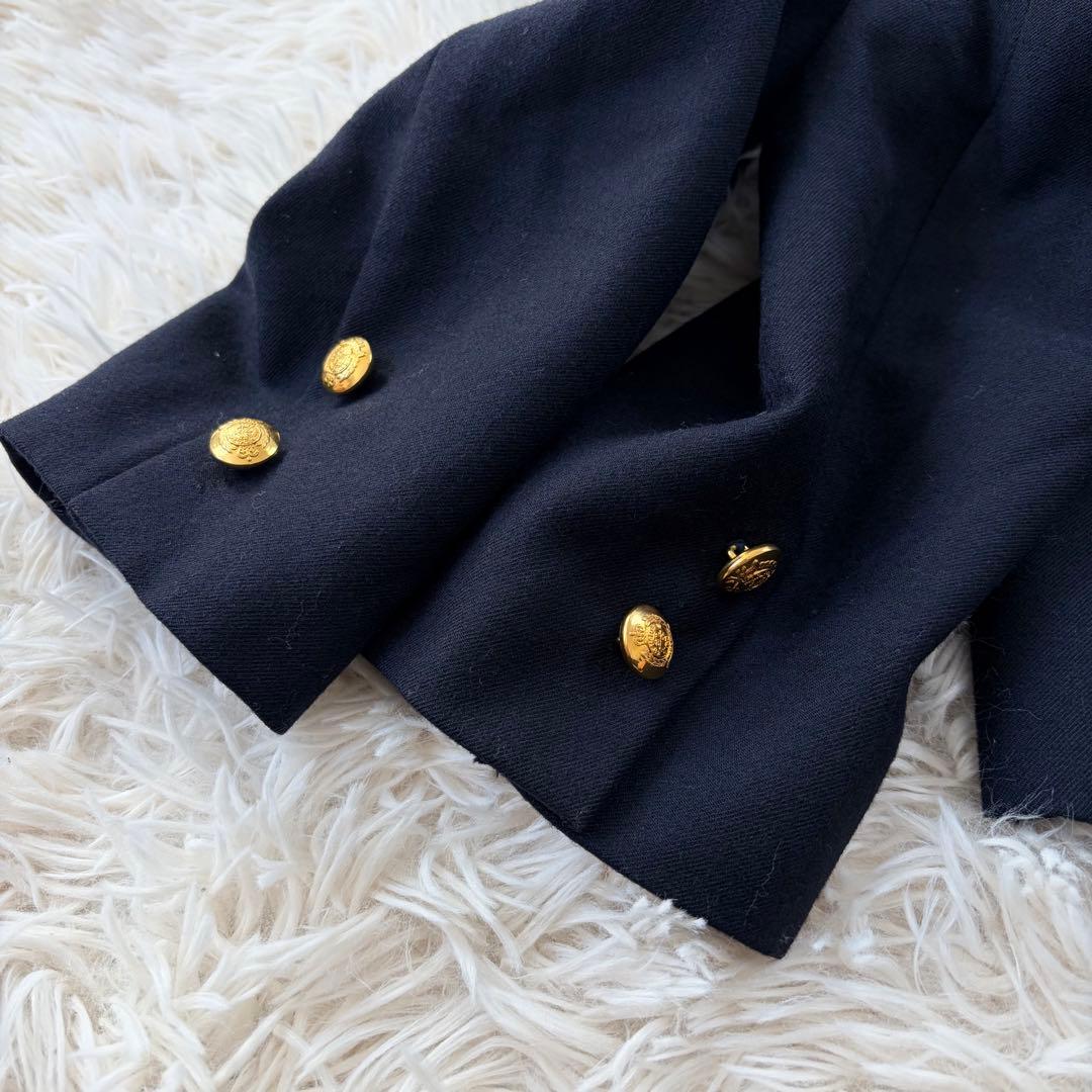 【美品】ラルフローレン 紺ブレ 金ボタン テーラードジャケット ダブル ネイビー