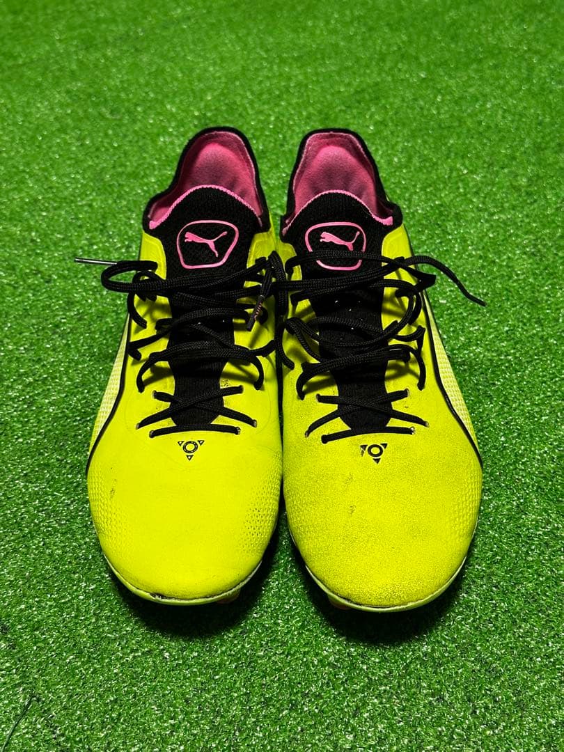 PUMA KING HG/AG サッカースパイク 黄黒 使用感有