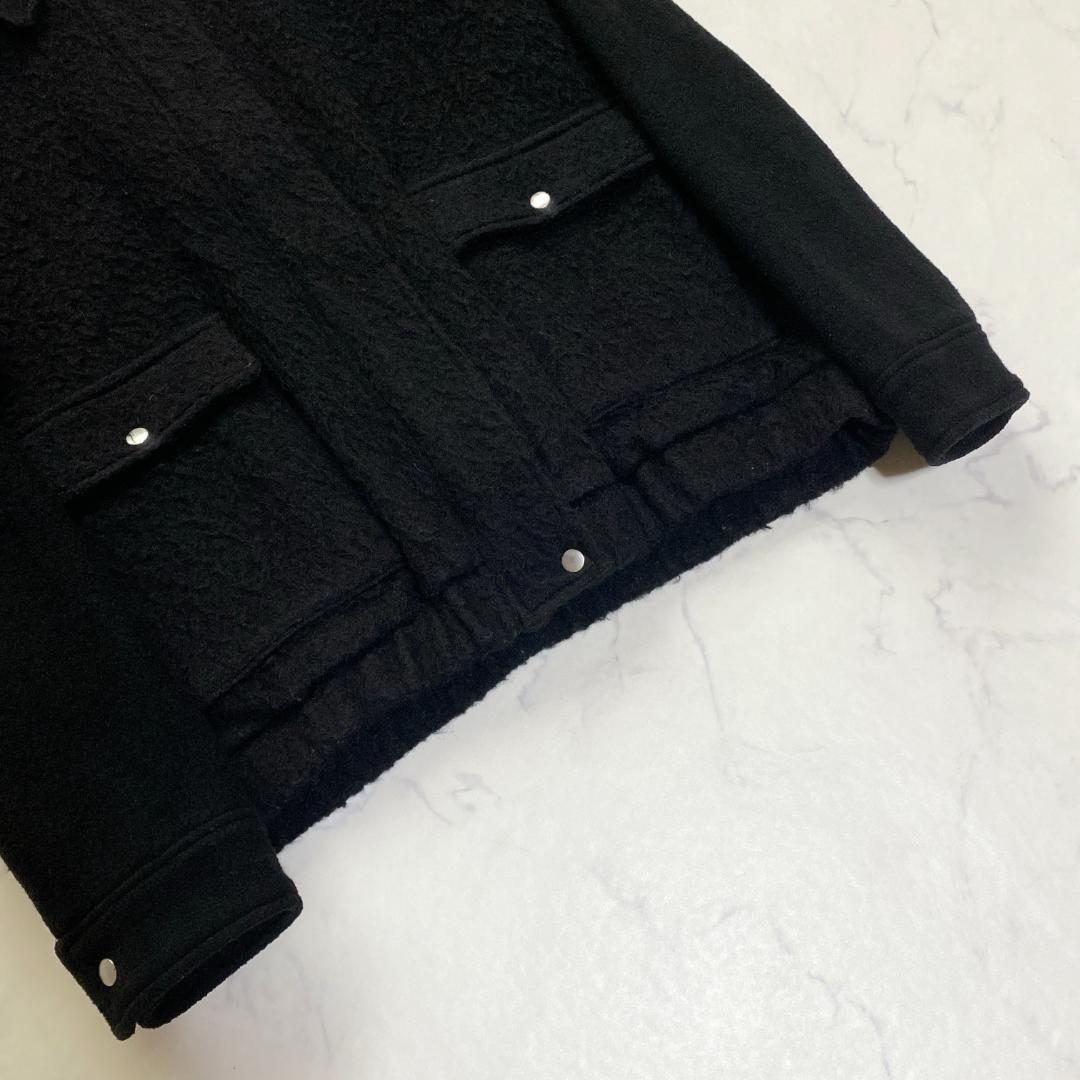 allureville 22AW モヘア混 ショートコート 切替 2 黒