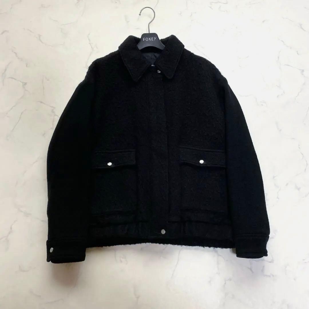 allureville 22AW モヘア混 ショートコート 切替 2 黒