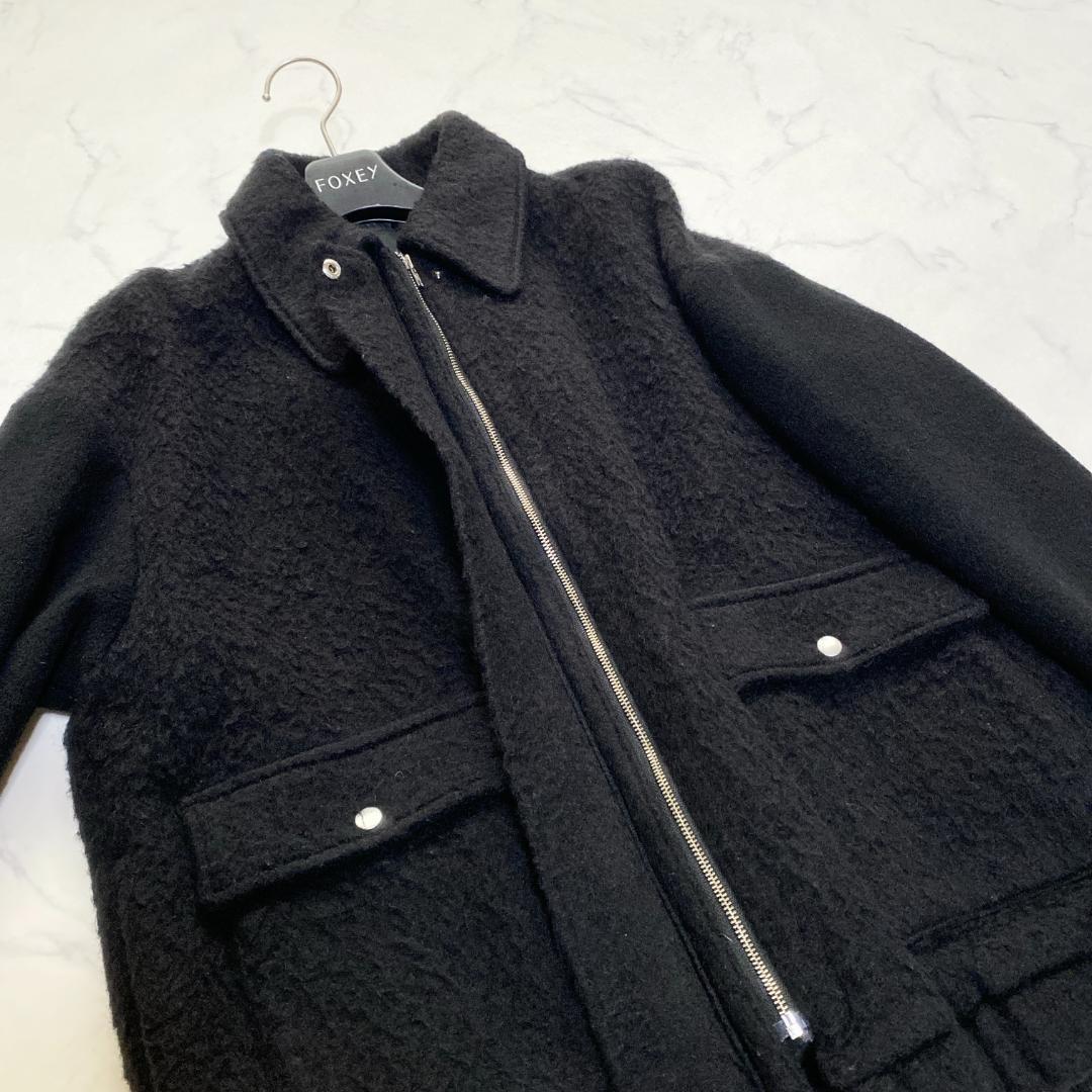 allureville 22AW モヘア混 ショートコート 切替 2 黒