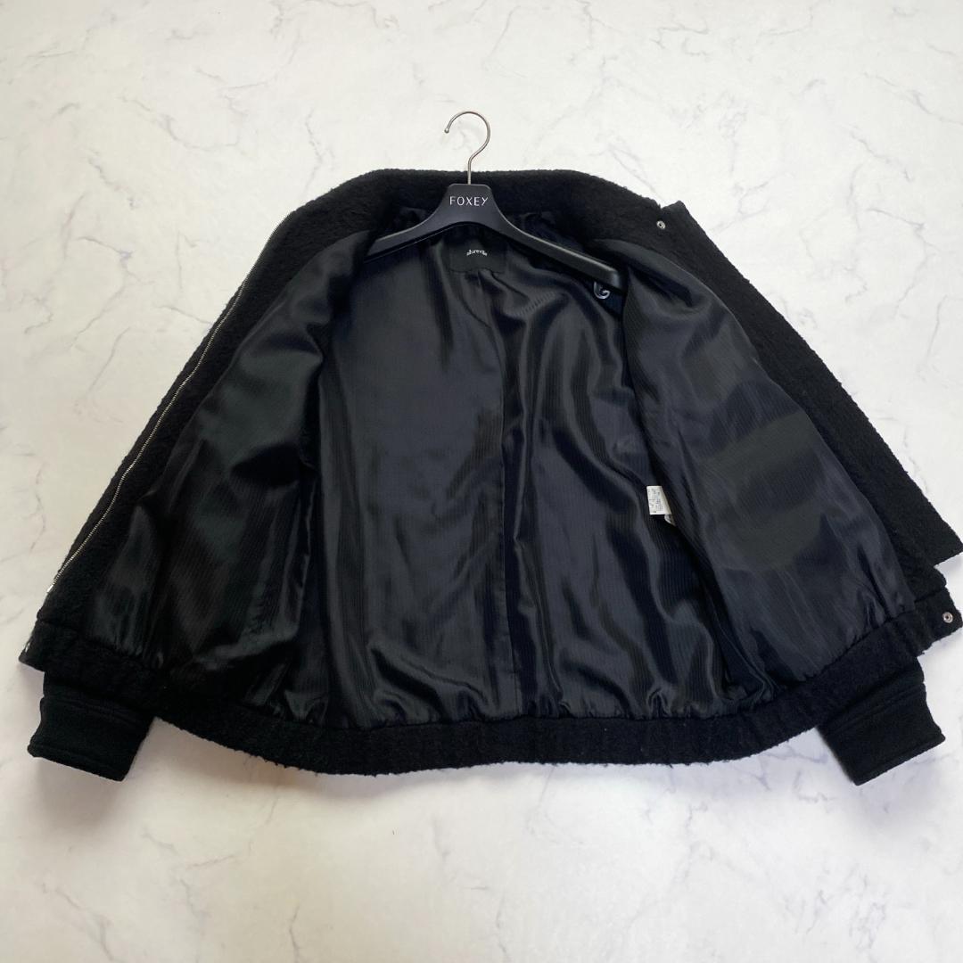 allureville 22AW モヘア混 ショートコート 切替 2 黒