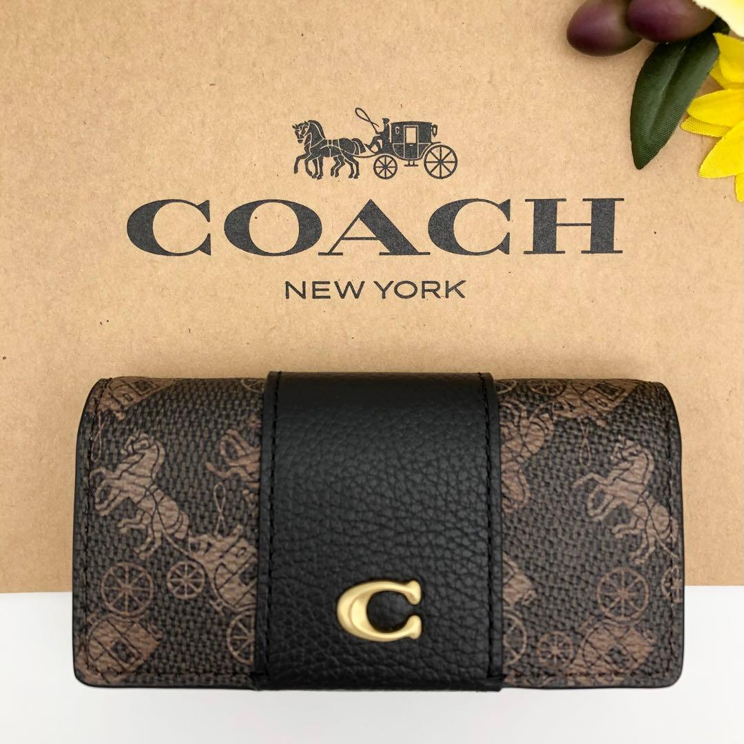 COACH 大人気！！ 6リング キーケース ホース アンド キャリッジ 新品