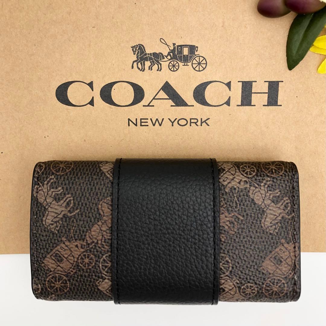 COACH 大人気！！ 6リング キーケース ホース アンド キャリッジ 新品