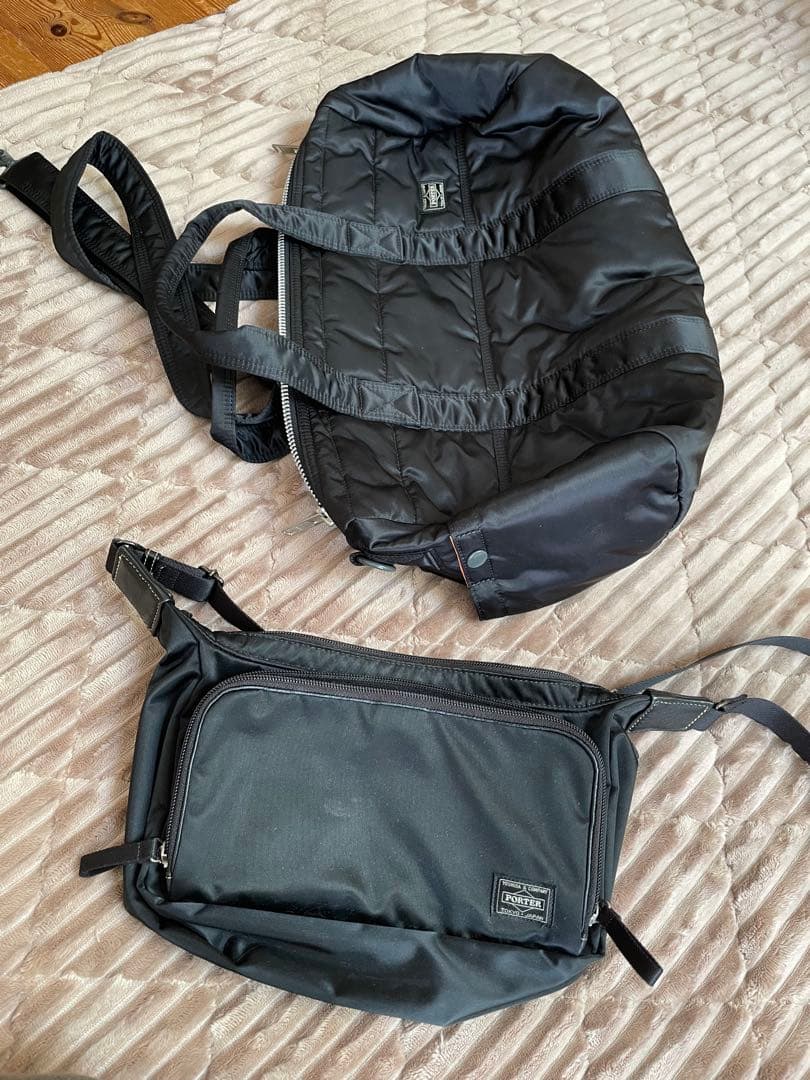 美品ポーターナイロン ショルダーバッグ&ミニバッグ 黒