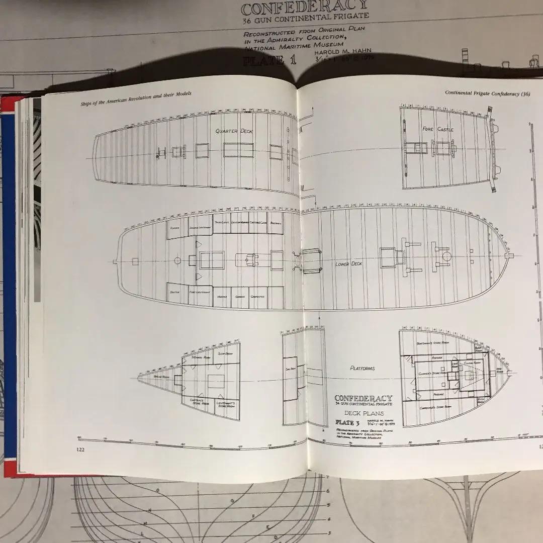 Harold Hahn著：帆船模型参考洋書,CD&Confederacy図面8枚