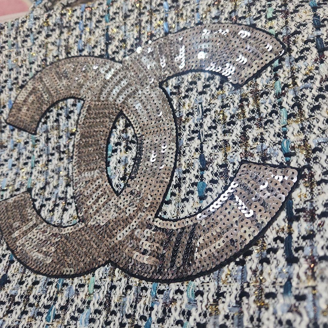 CHANEL CCロゴ　スパンコール　ツイードバッグ