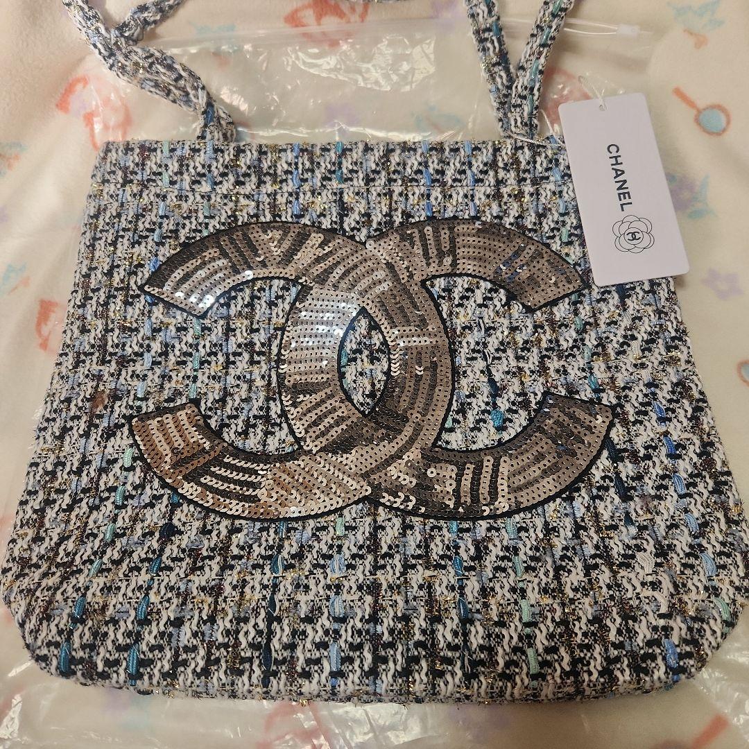CHANEL CCロゴ　スパンコール　ツイードバッグ