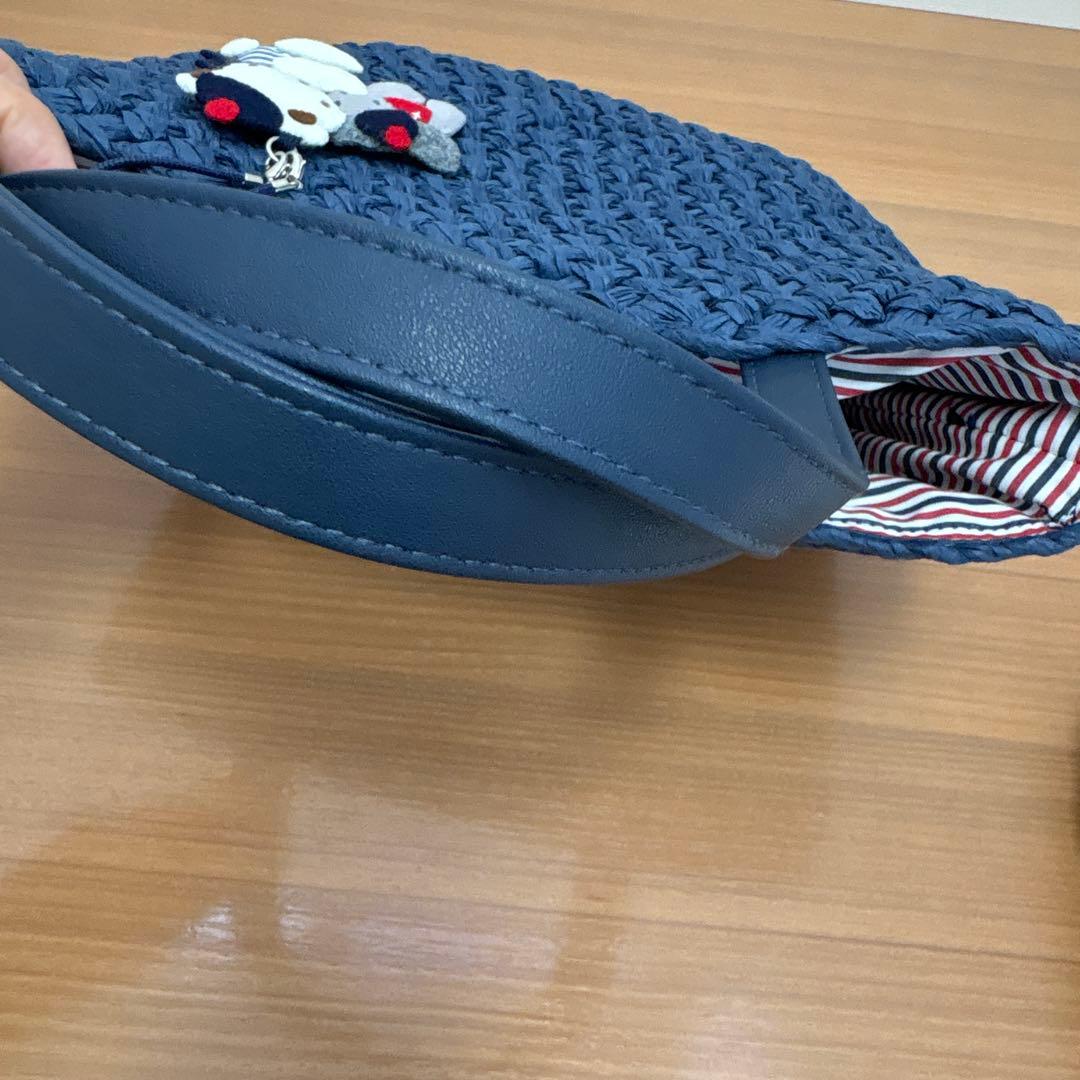 【ちょこさん専用】familiarネイビー編み込みかごバッグ