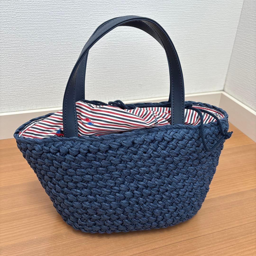 【ちょこさん専用】familiarネイビー編み込みかごバッグ