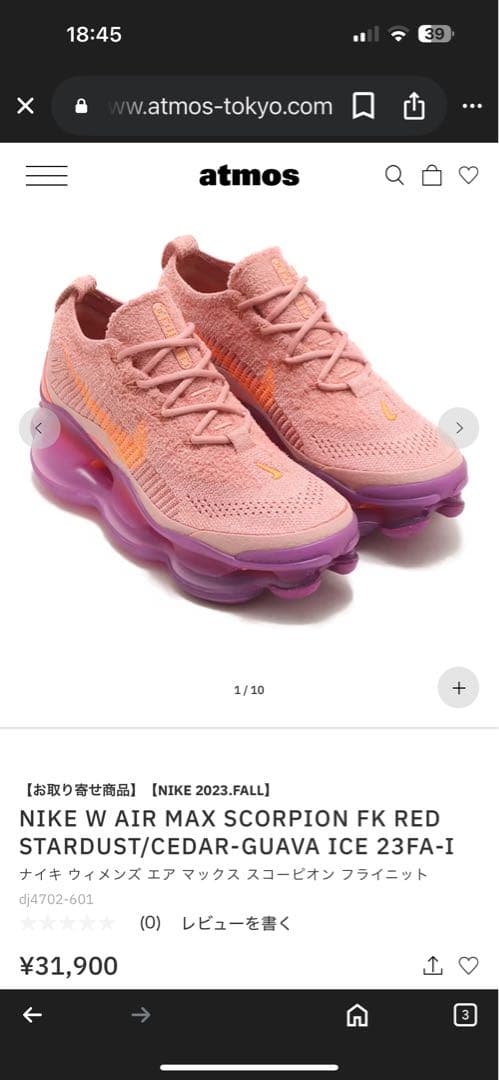 NIKE AIR MAX SCORPION FK FLYKNITエアマックス24