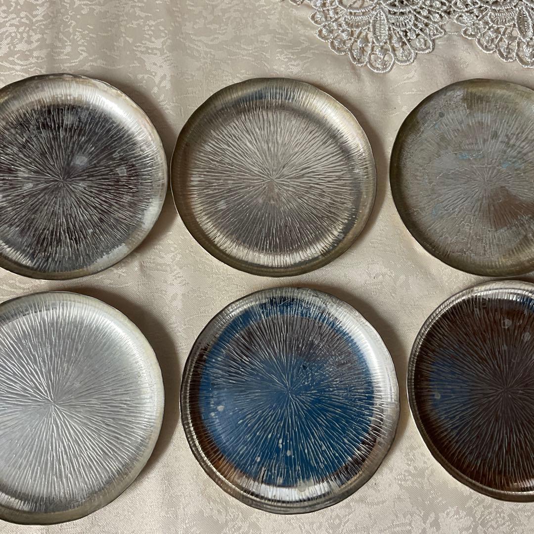 銀製　大阪尚美堂造　約10cmプレート6枚セット
