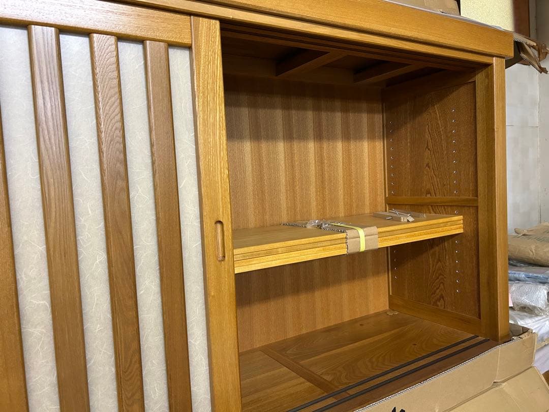 【引き取り限定】和風下駄箱 180幅 片足台付 下駄箱 大型シューズラック旅館