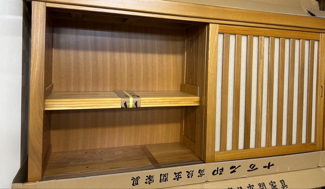 【引き取り限定】和風下駄箱 180幅 片足台付 下駄箱 大型シューズラック旅館