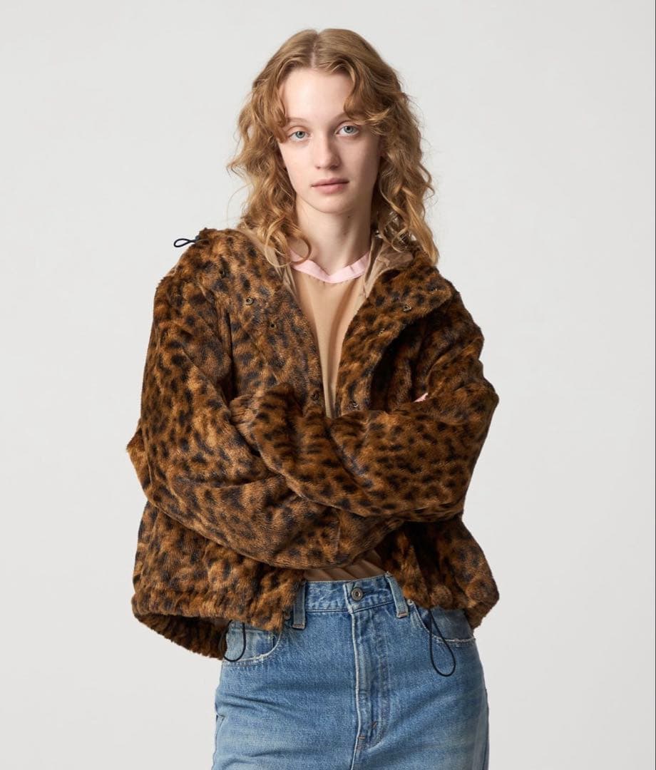 ＜6(ROKU)＞フェイクファー レオパード ブルゾン 38