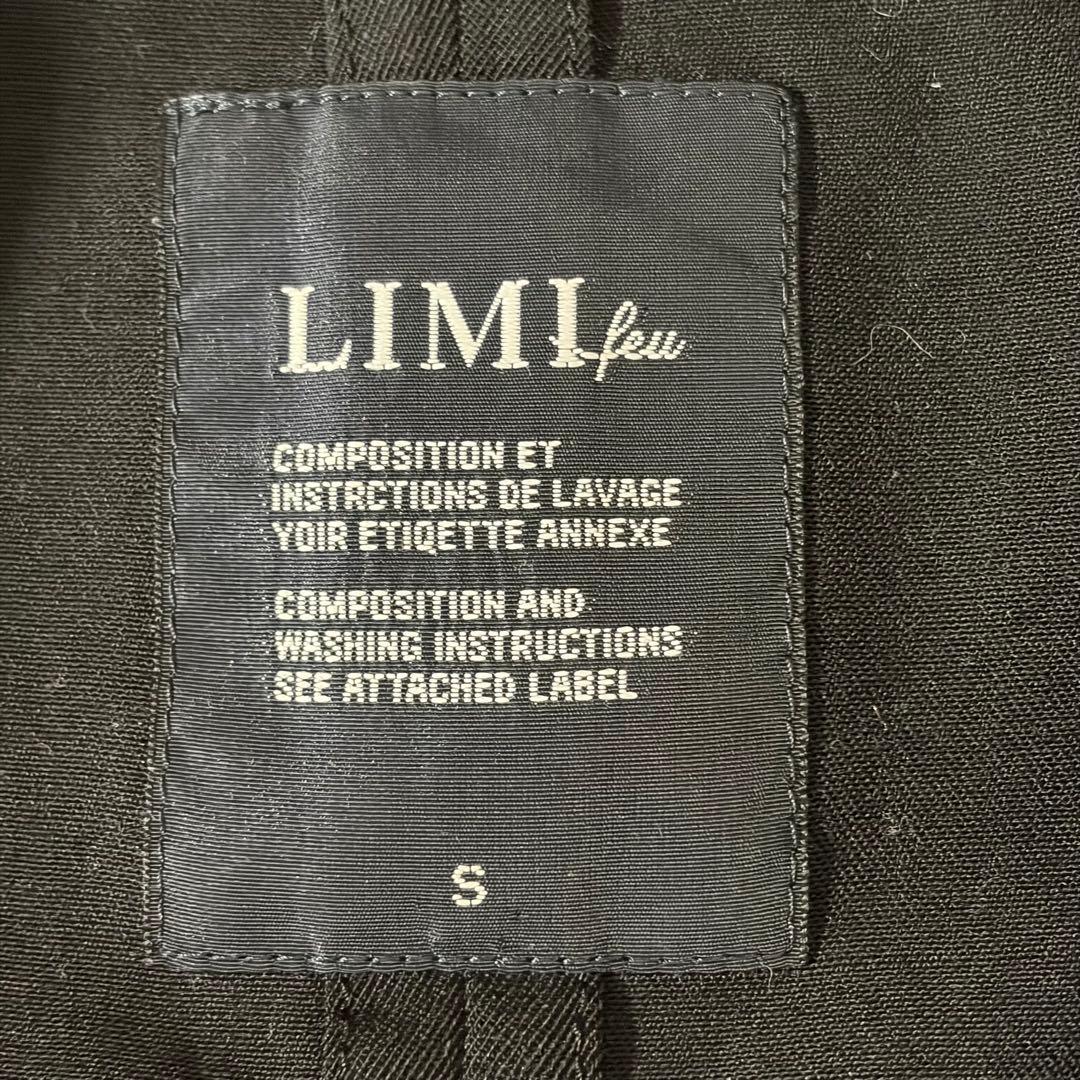 美品 リミフゥ ウールギャバジン ショールカラー テーラードJKT クロップド丈