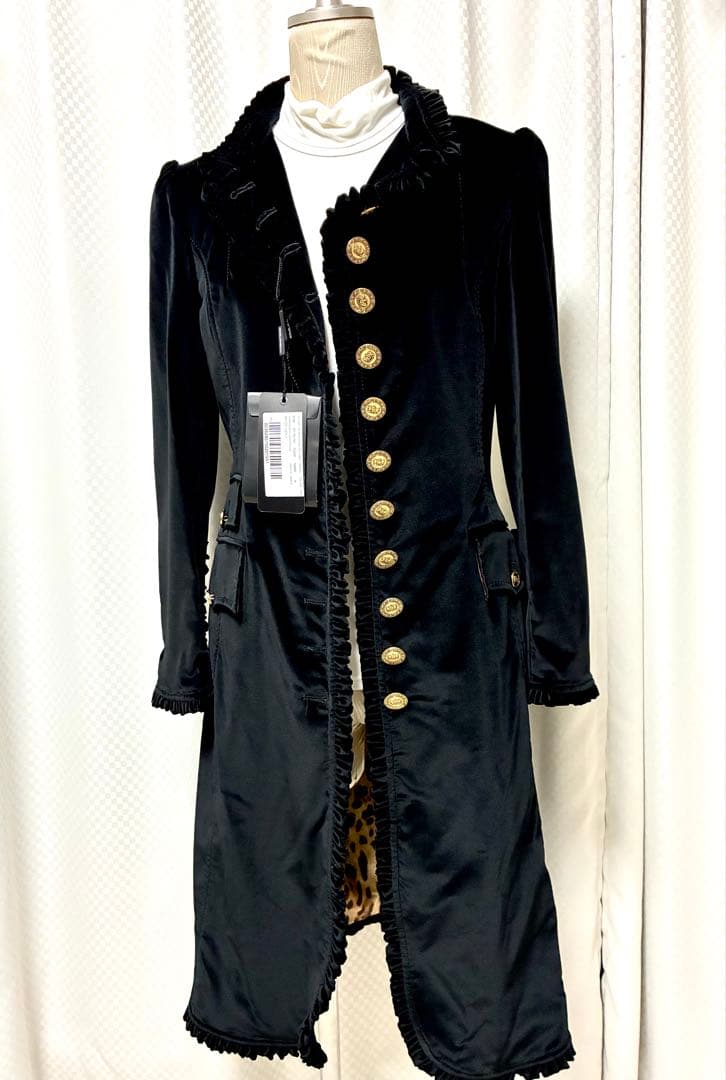 【新品 タグ付き】ドルチェ＆ガッバーナ ベロア コート ブラック 38 希少