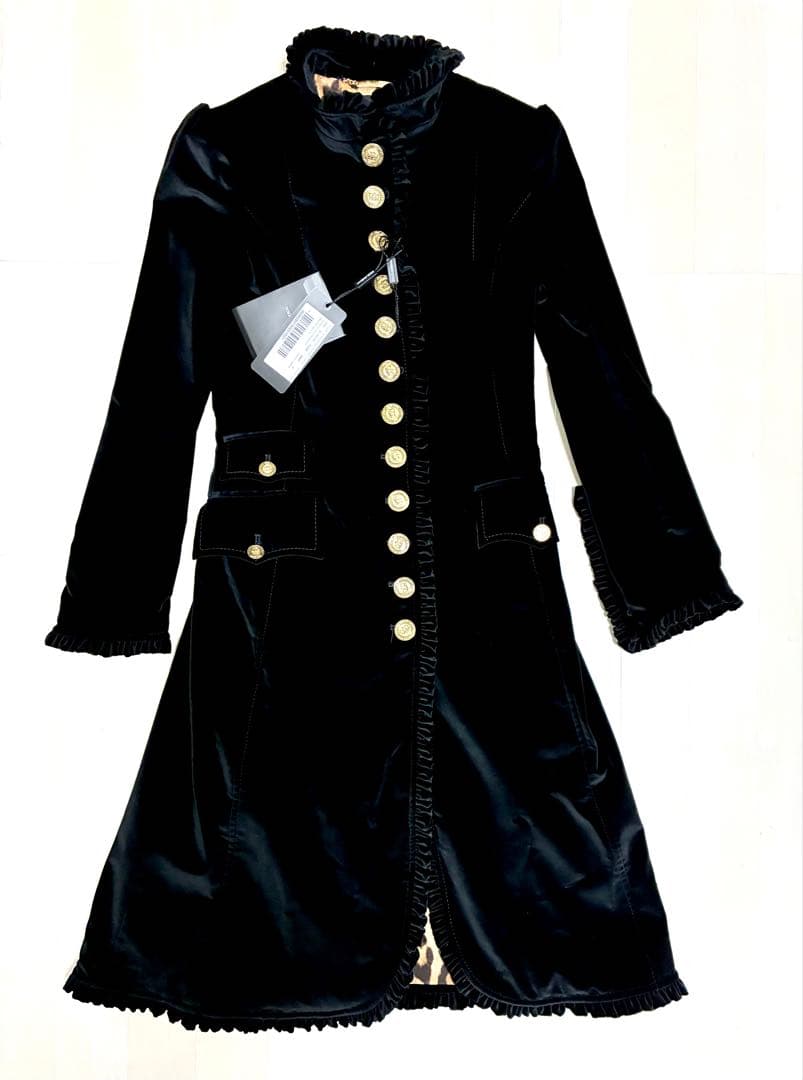 【新品 タグ付き】ドルチェ＆ガッバーナ ベロア コート ブラック 38 希少