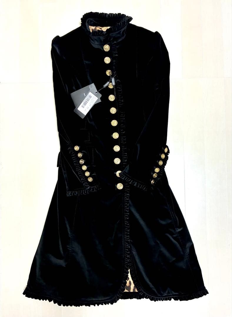 【新品 タグ付き】ドルチェ＆ガッバーナ ベロア コート ブラック 38 希少