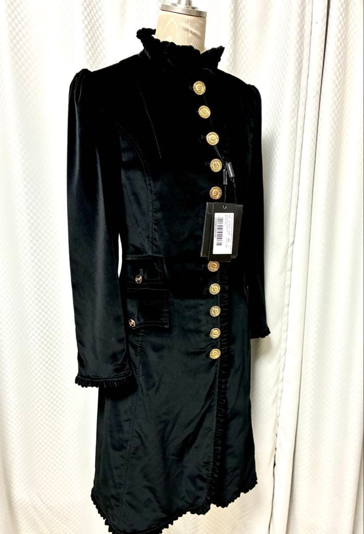 【新品 タグ付き】ドルチェ＆ガッバーナ ベロア コート ブラック 38 希少