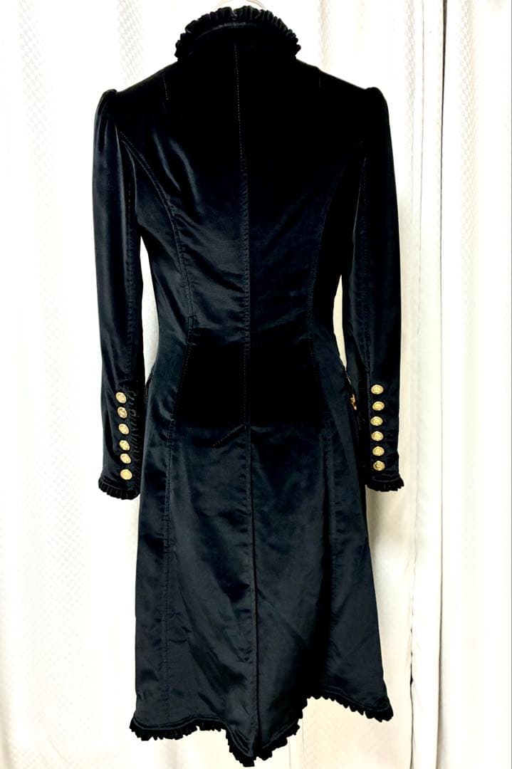 【新品 タグ付き】ドルチェ＆ガッバーナ ベロア コート ブラック 38 希少