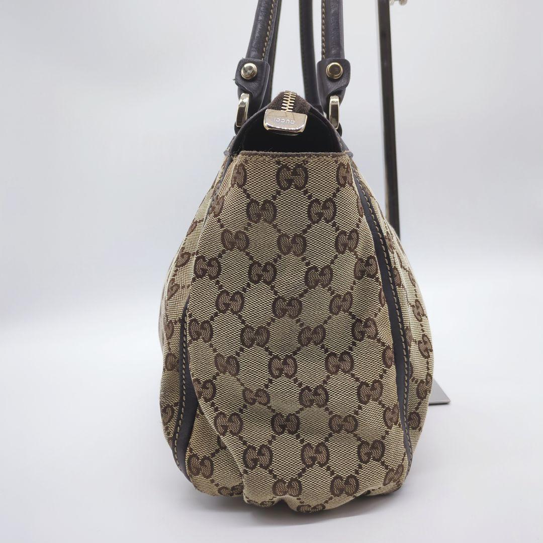 【人気モデル・良品】グッチ☆アビー トートバッグ GGキャンバス レザー