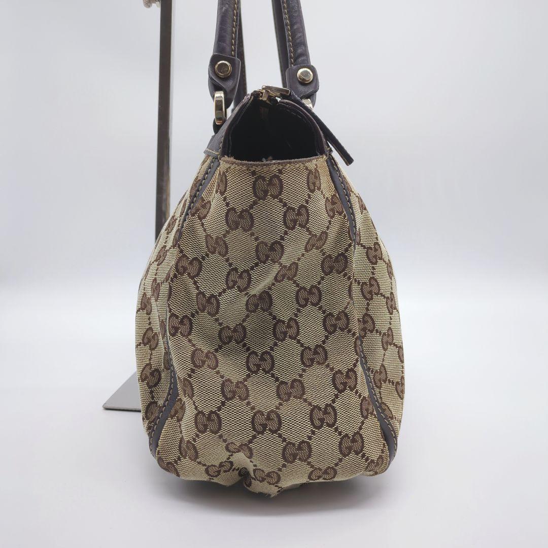 【人気モデル・良品】グッチ☆アビー トートバッグ GGキャンバス レザー