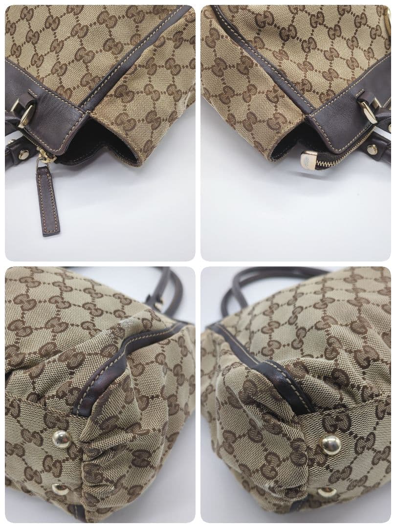 【人気モデル・良品】グッチ☆アビー トートバッグ GGキャンバス レザー