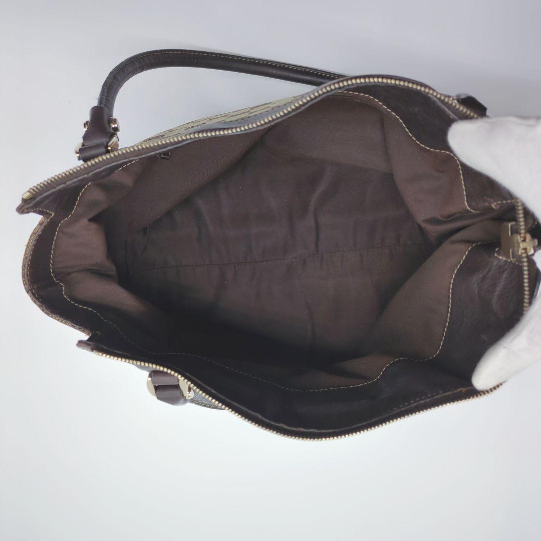 【人気モデル・良品】グッチ☆アビー トートバッグ GGキャンバス レザー