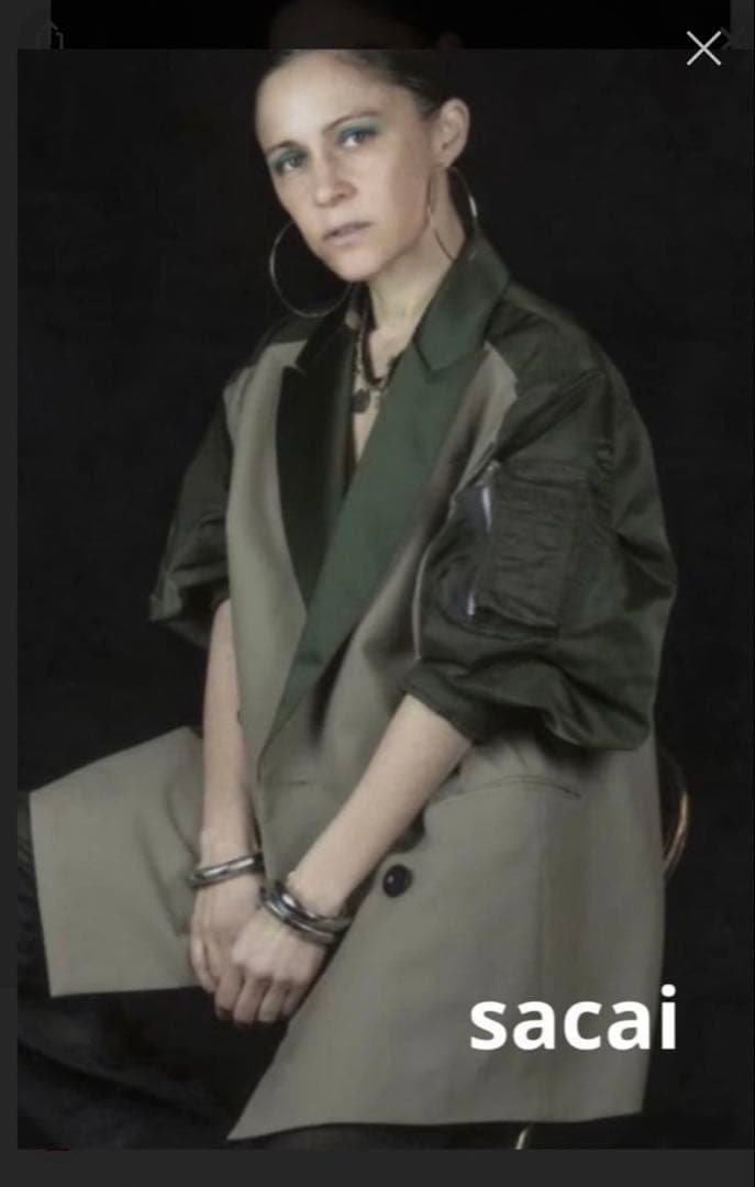 sacai ブラック ジャケット　 MA-1 サイズ2 美品